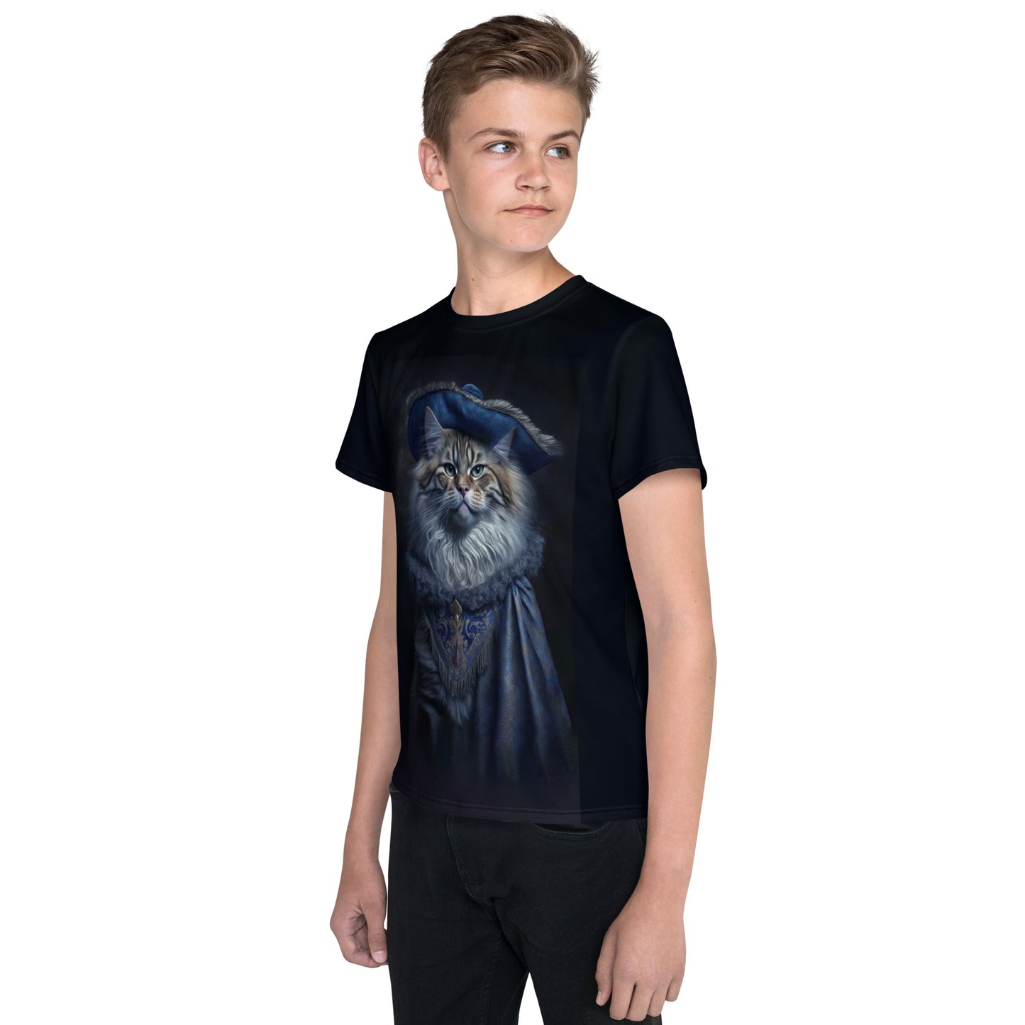 Musketeer Cat (De Treville) Youth Crew Neck Poly T-shirt