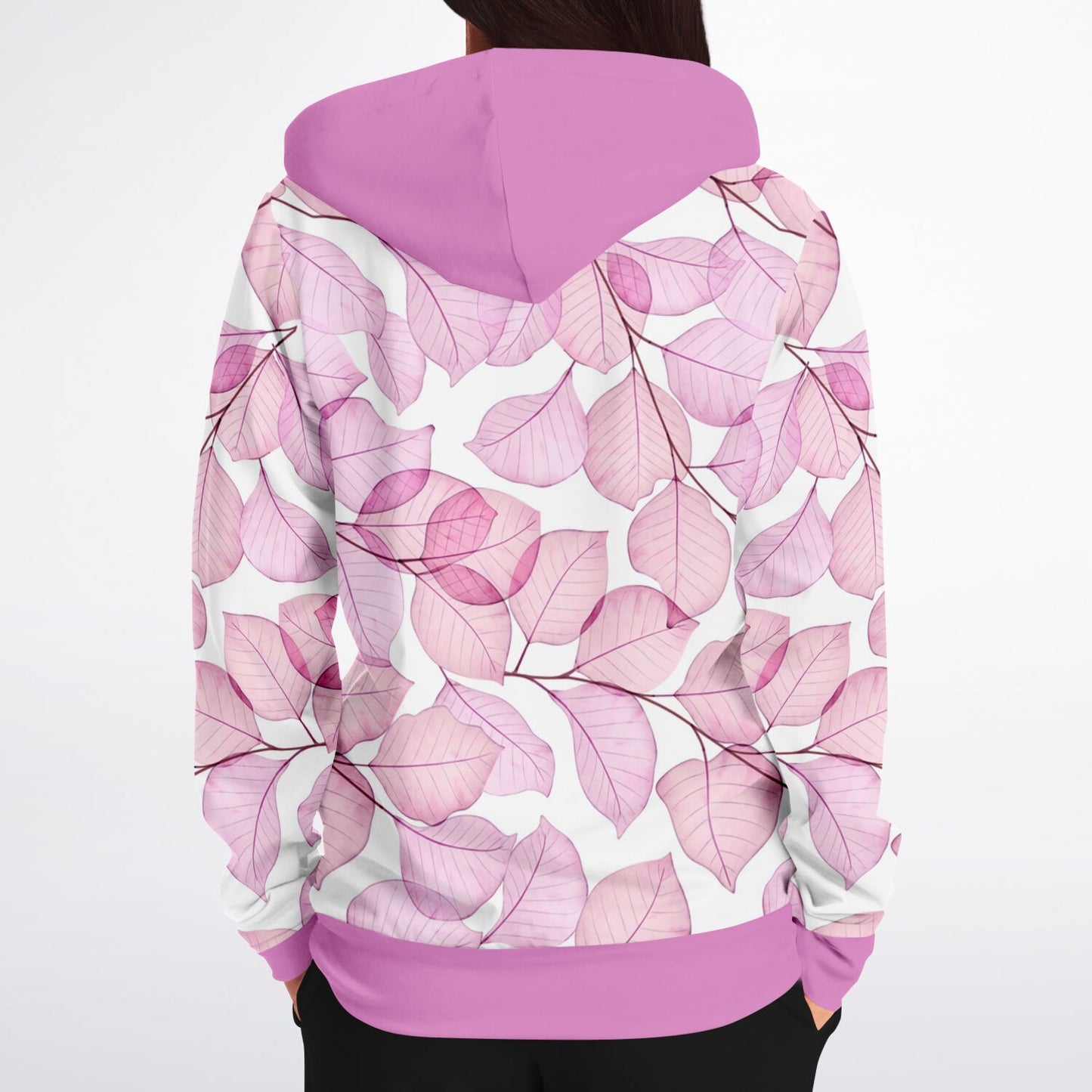 Pink Fall Leaves Unisex Zip Hoodie