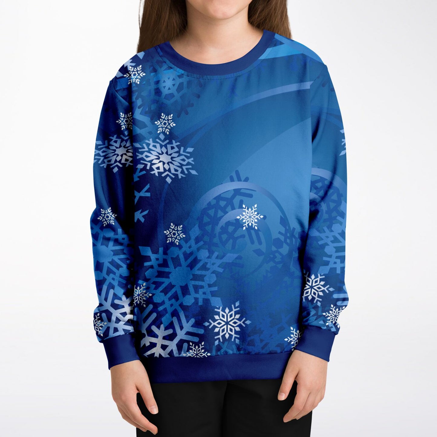 Blue Snowflakes Kids Sweatshirt