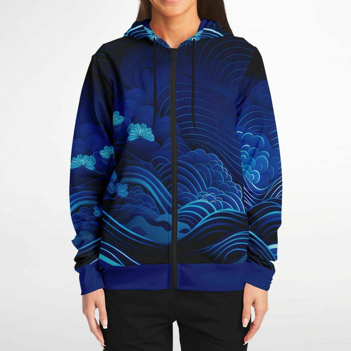 Waves & Flowers 3 Zip Hoodie