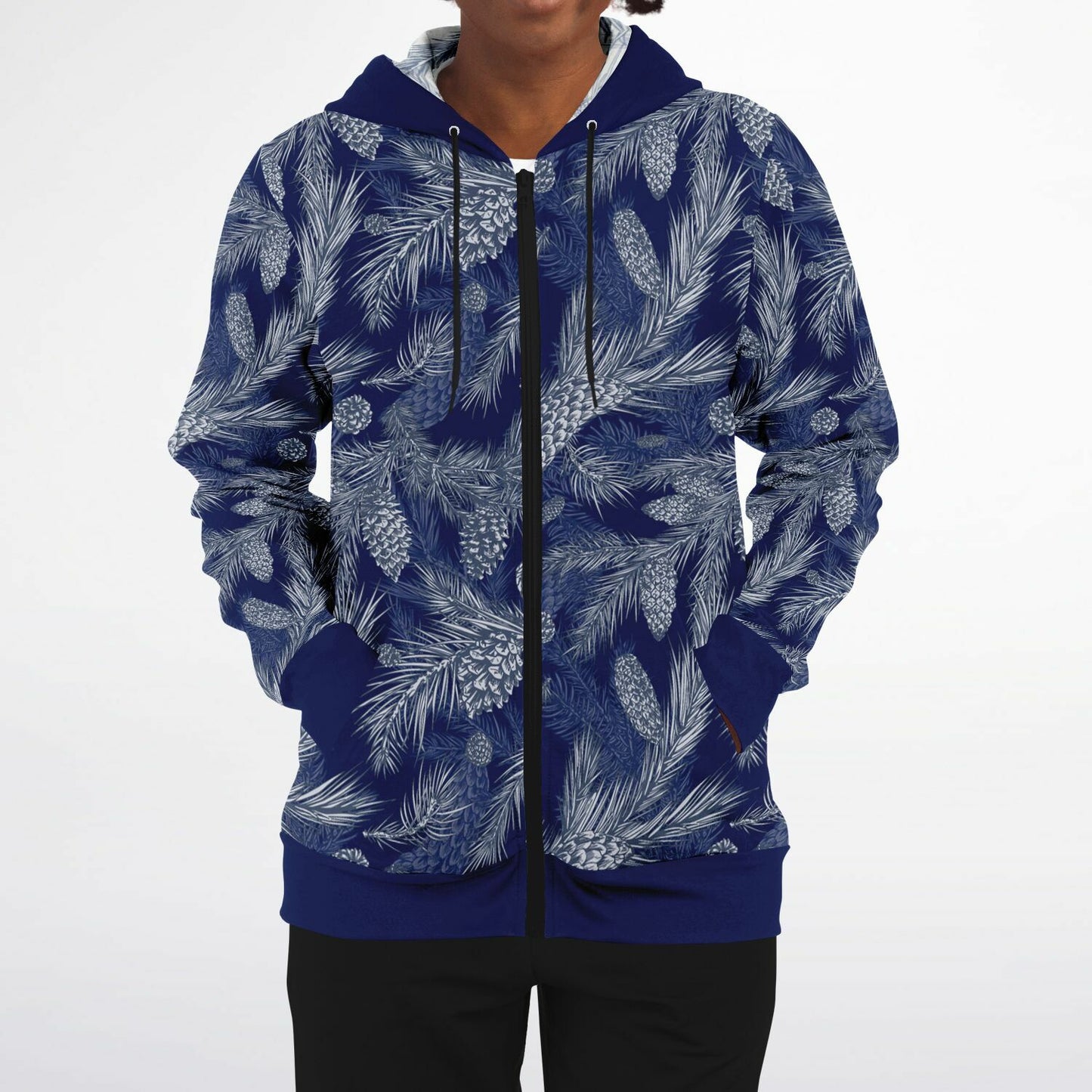 Dark Blue Spruce Unisex Zip Hoodie