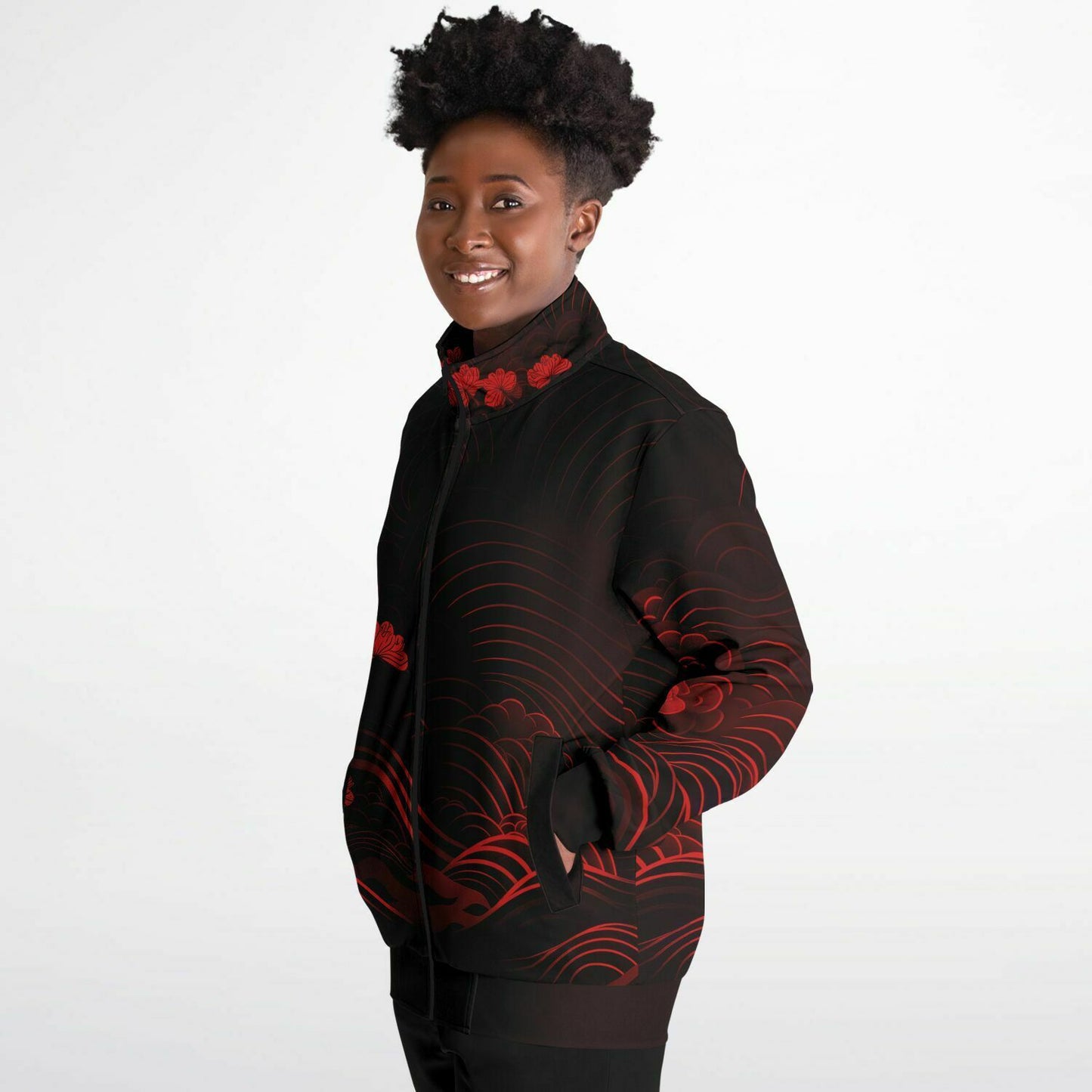 Waves & Flowers 1 Unisex Track Jacket