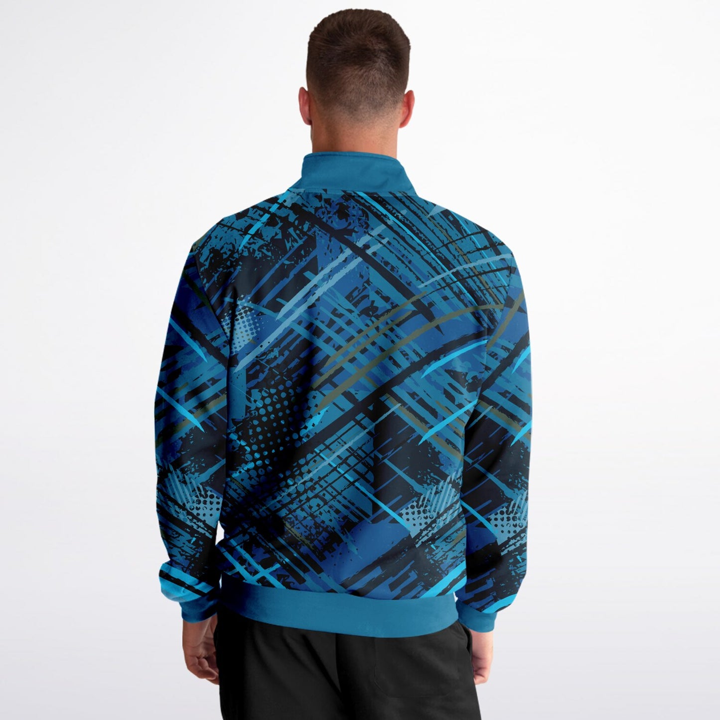 Geometric Blue Unisex Track Jacket