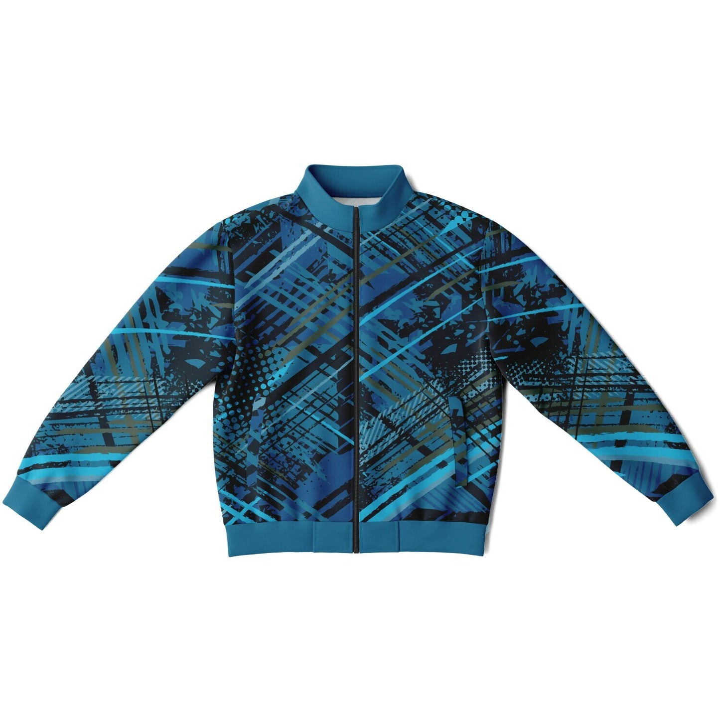 Geometric Blue Unisex Track Jacket