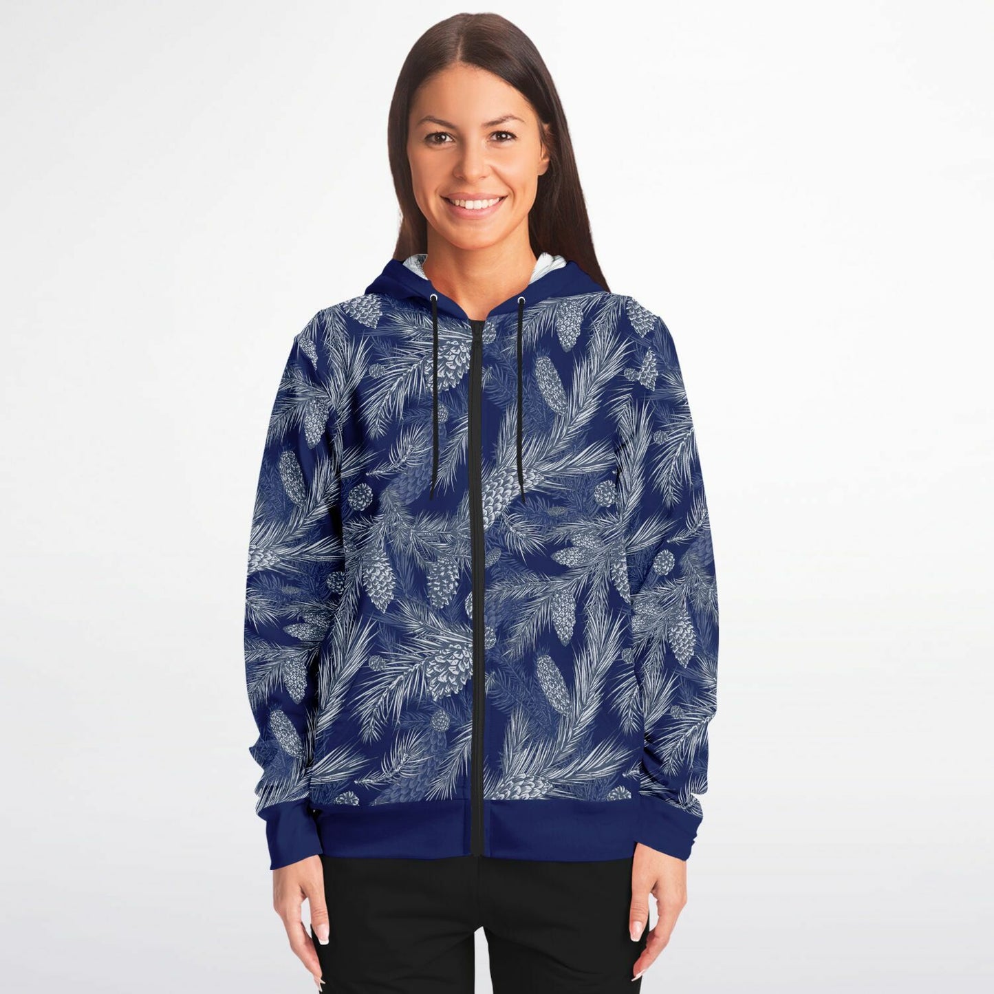 Dark Blue Spruce Unisex Zip Hoodie