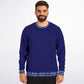 Blue Unisex Sweater with Ukrainian traditional border