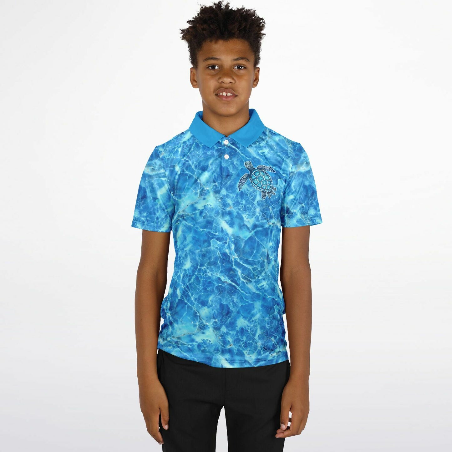 Blue Tortoise 1 Youth Polo Shirt