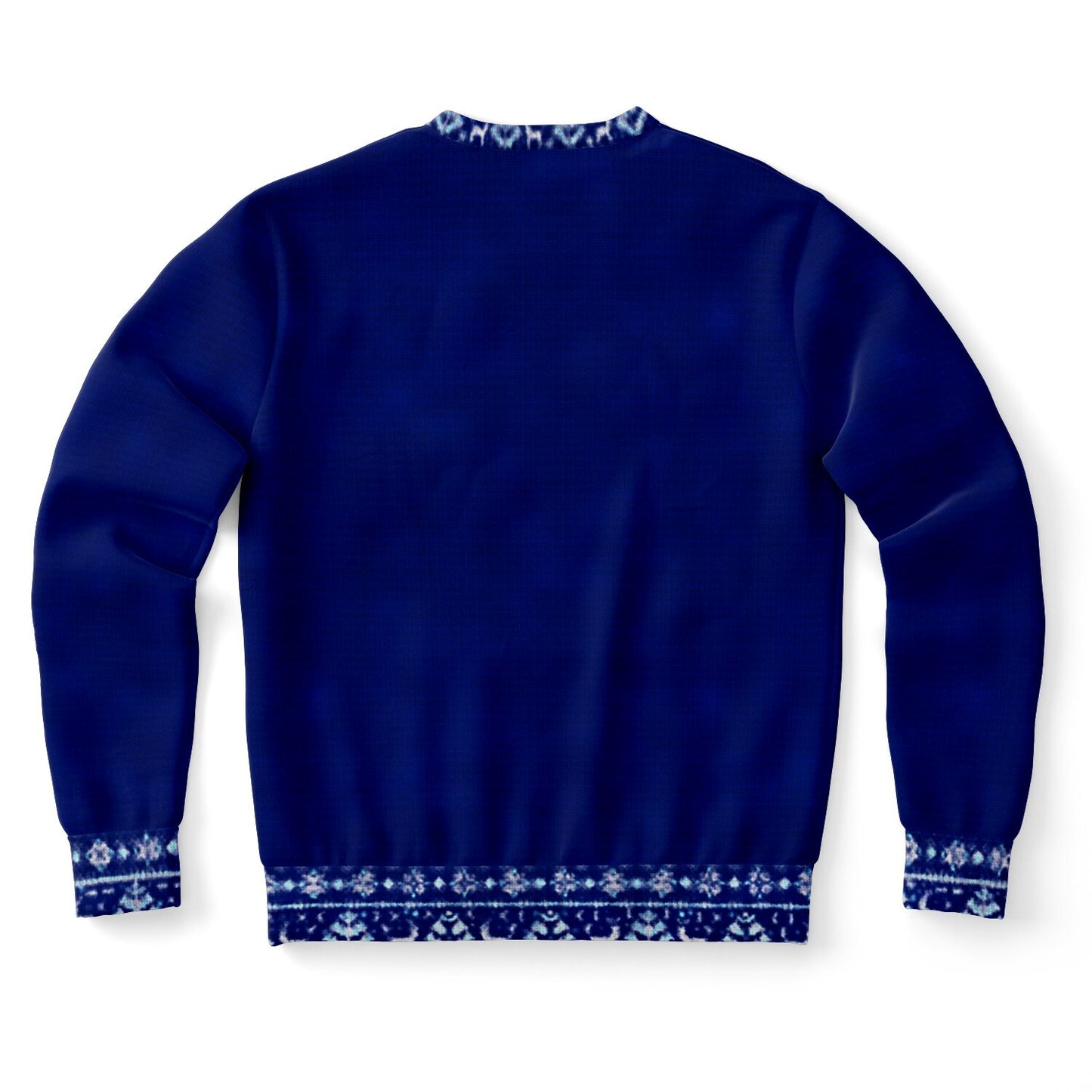 Blue Unisex Sweater with Ukrainian traditional border