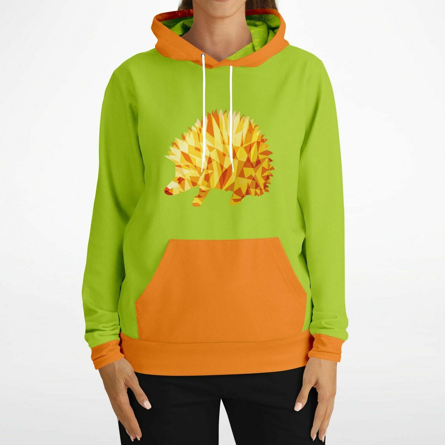 Orange Hedgehog Unisex Hoodie - bright green