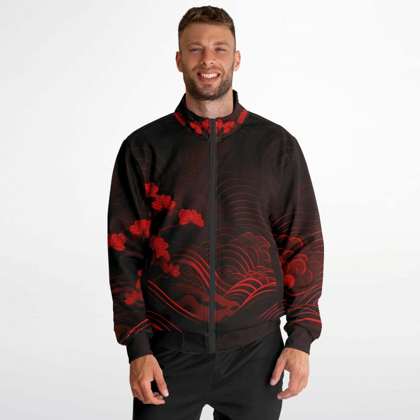 Waves & Flowers 1 Unisex Track Jacket