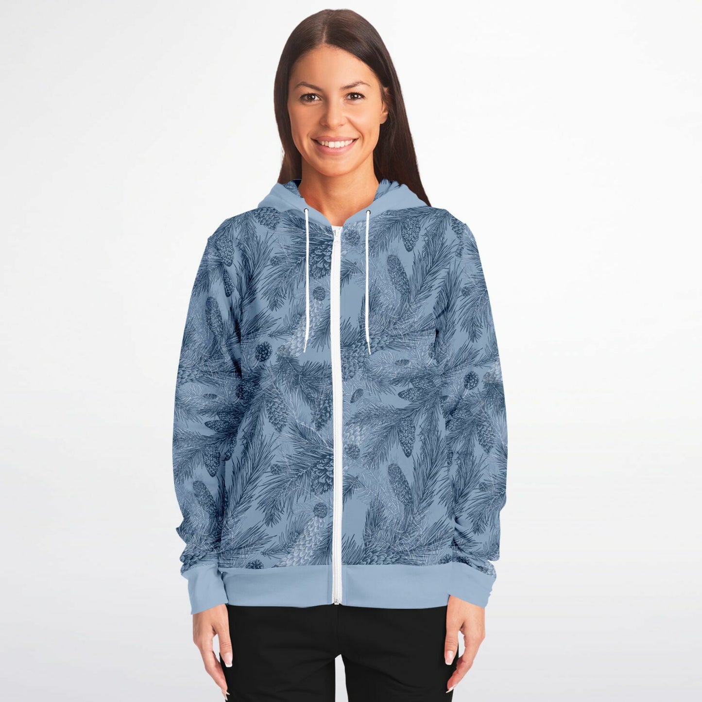 Grey-Blue Spruce Unisex Zip Hoodie