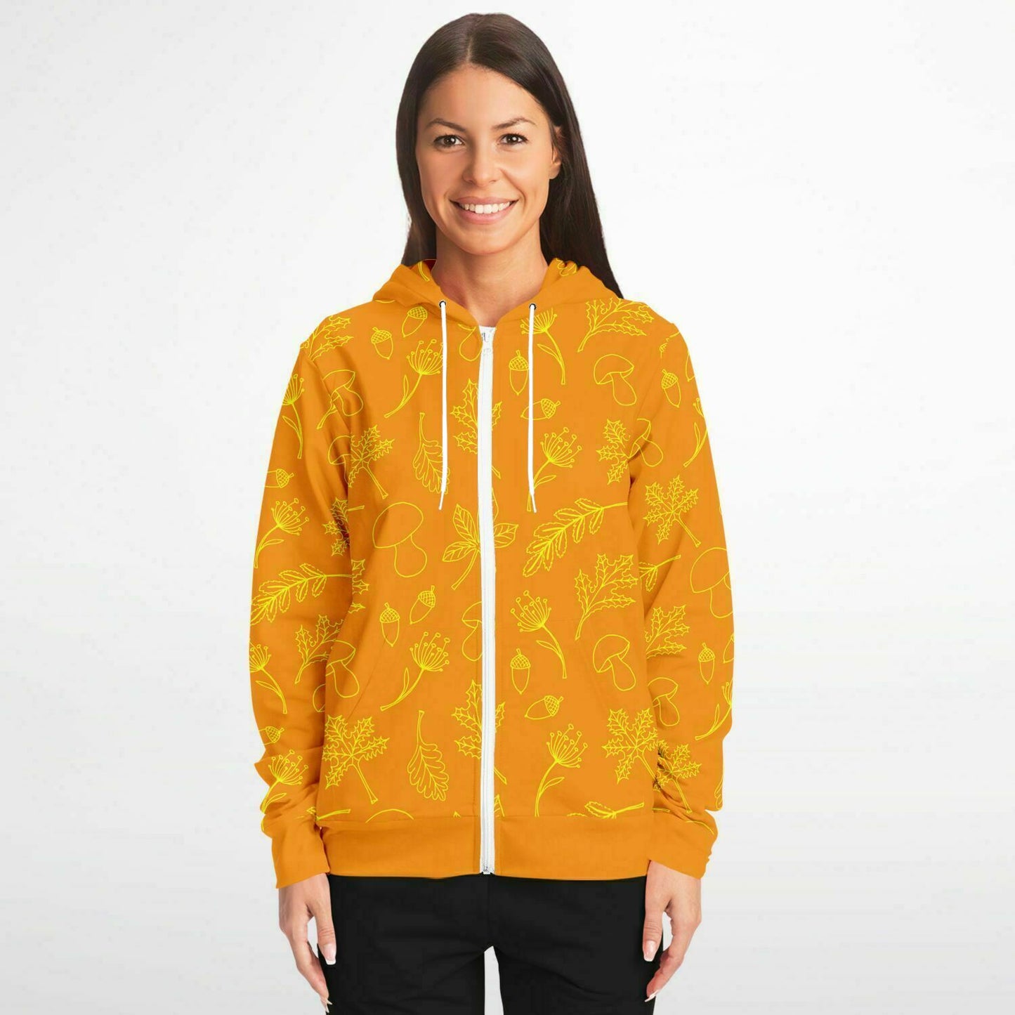 Orange Fall Unisex Zip Hoodie