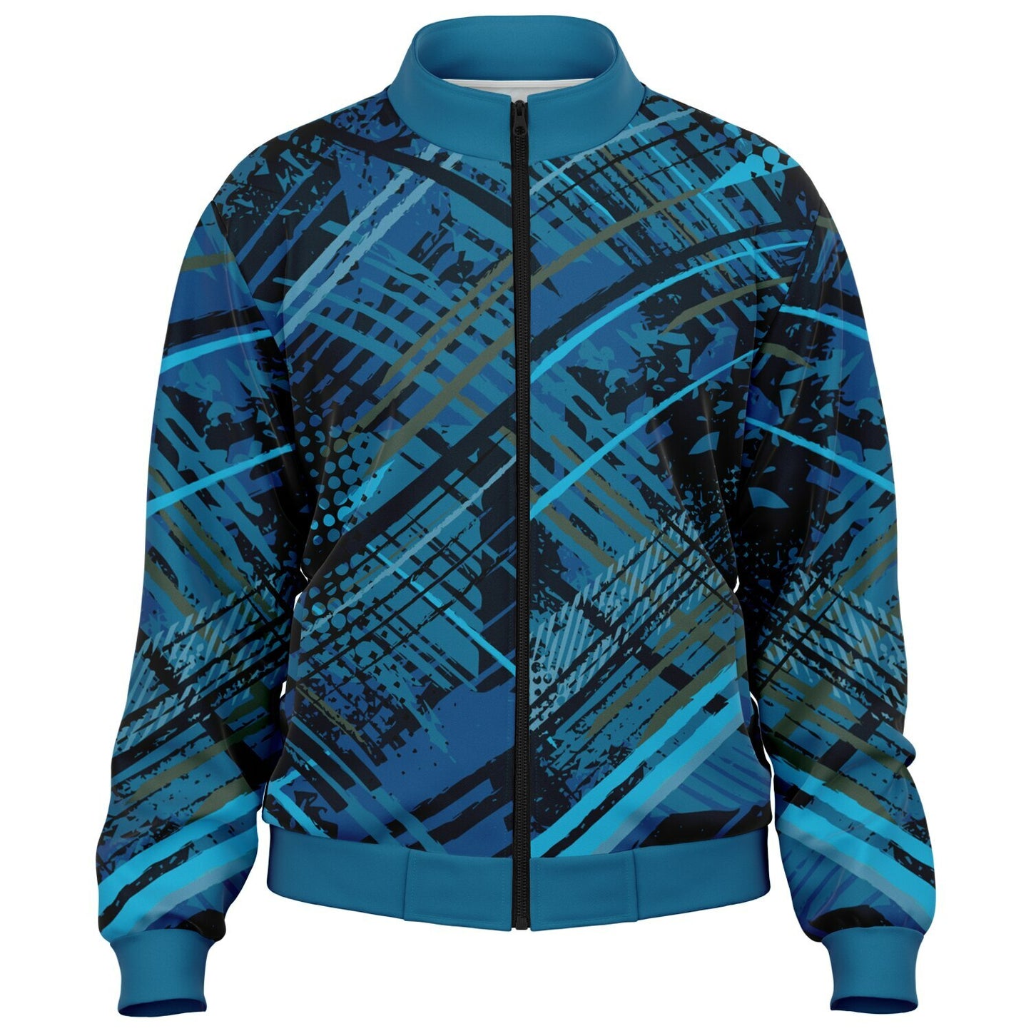 Geometric Blue Unisex Track Jacket