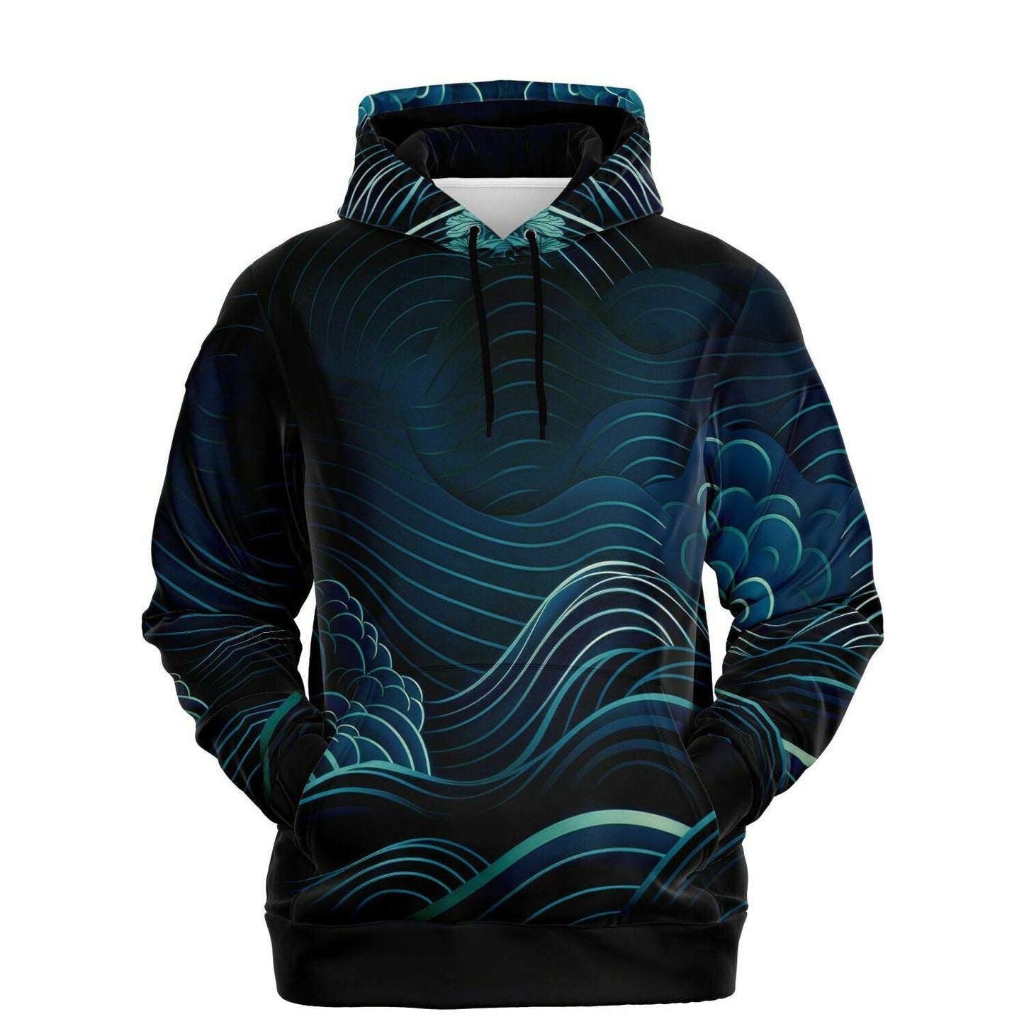 Waves & Flowers Unisex Hoodie - subdued version