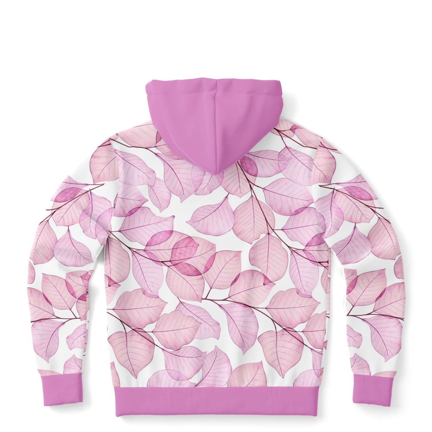 Pink Fall Leaves Unisex Zip Hoodie