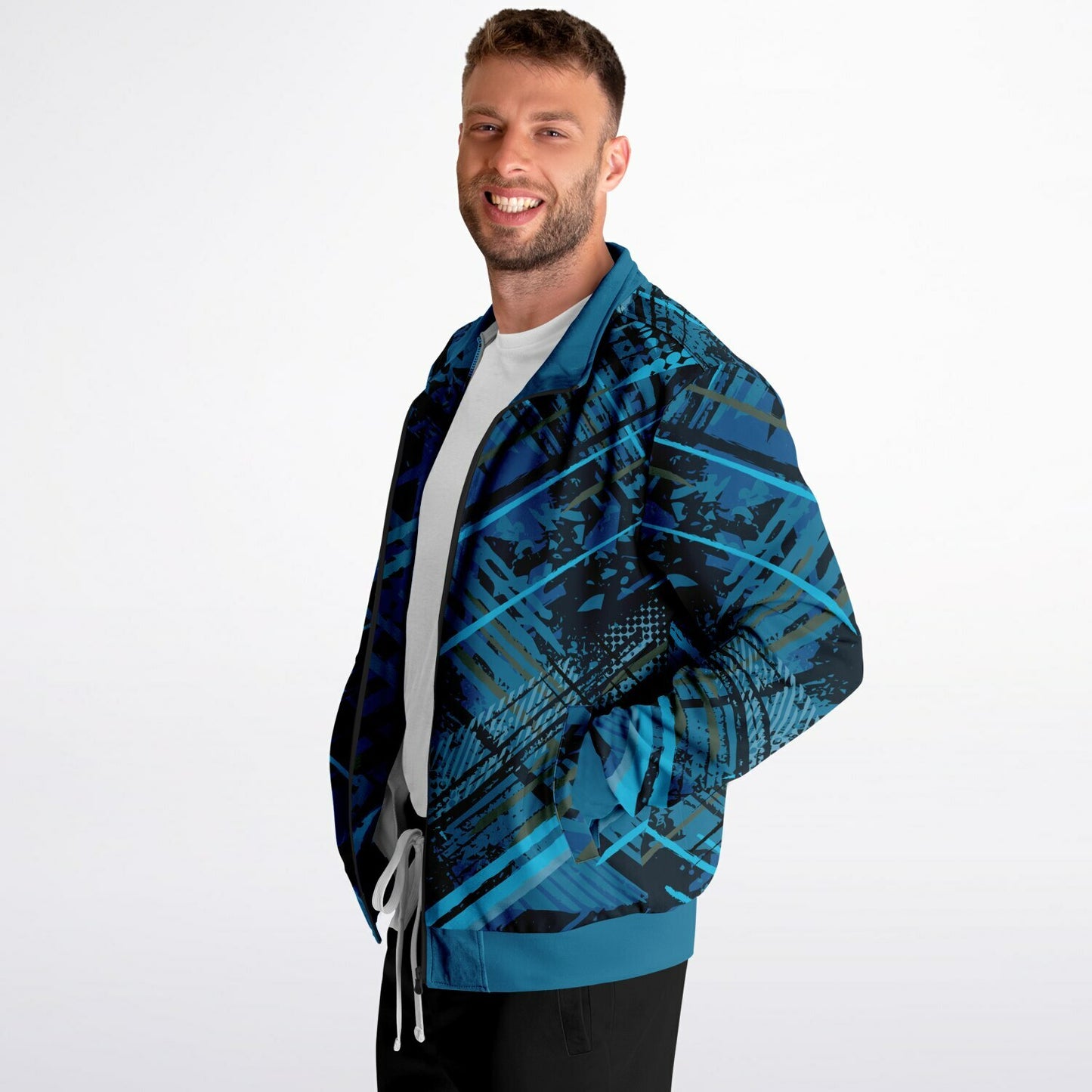 Geometric Blue Unisex Track Jacket