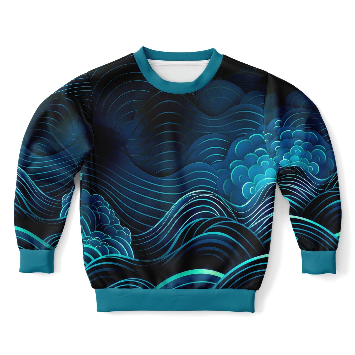 Waves Kids Sweatshirt - blue-green