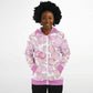 Pink Fall Leaves Unisex Zip Hoodie