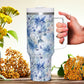 Watercolor Flowers 2 Tumbler with Handle| Stainless Steel