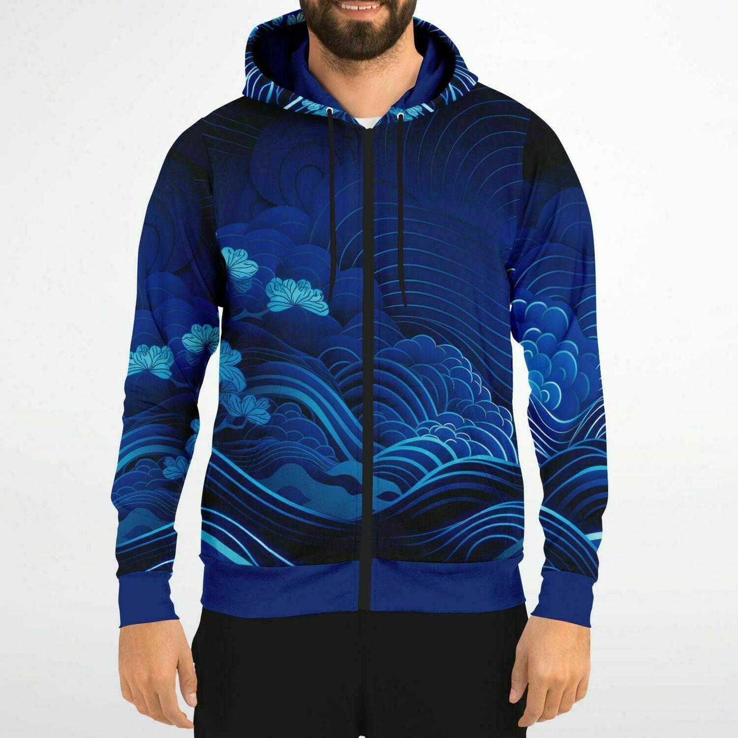 Waves & Flowers 3 Zip Hoodie