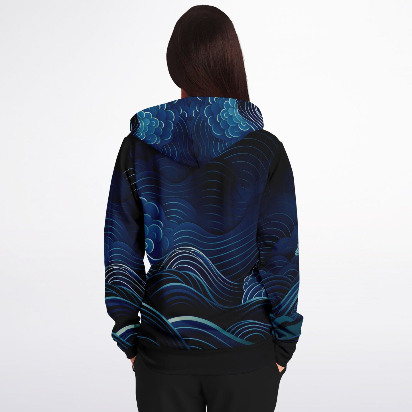 Waves&Flowers Fashion Zip Hoodie