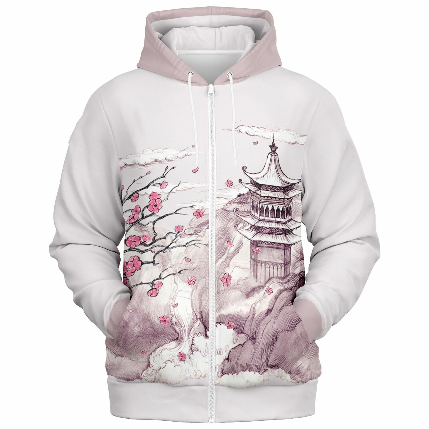 Pink Mountain Zip Hoodie