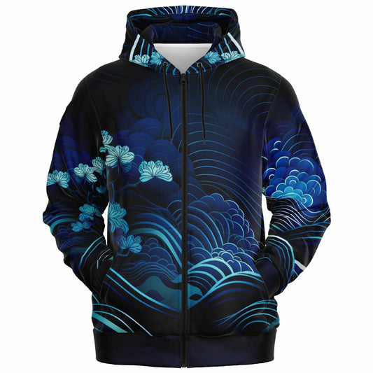 Waves&Flowers 2 Fashion Zip Hoodie