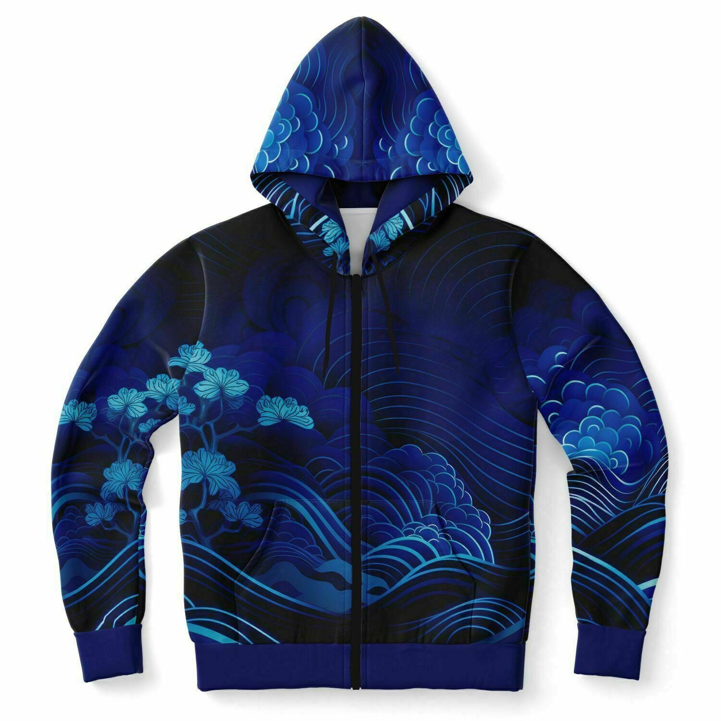 Waves & Flowers 3 Zip Hoodie