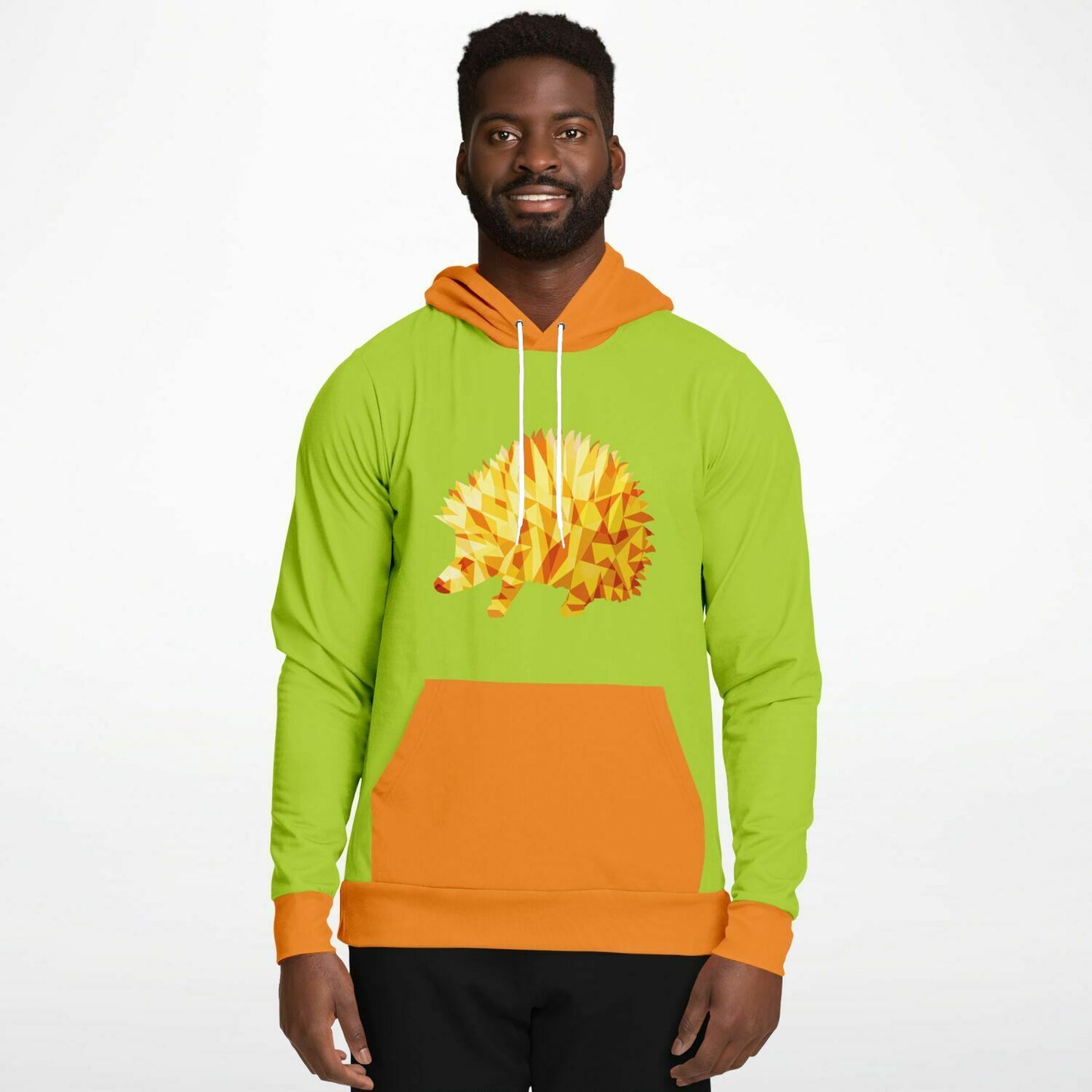 Orange Hedgehog Unisex Hoodie - bright green