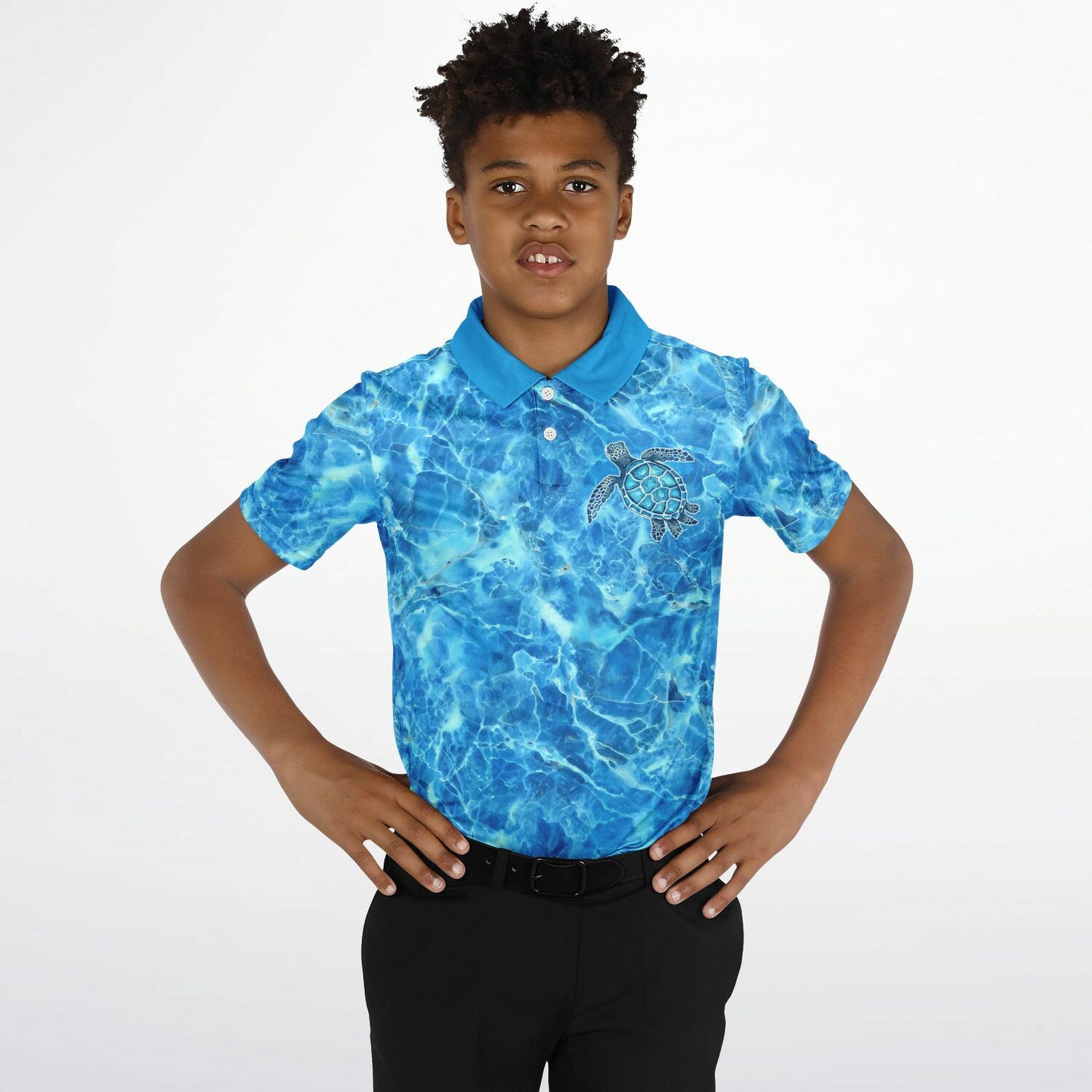 Blue Tortoise 1 Youth Polo Shirt