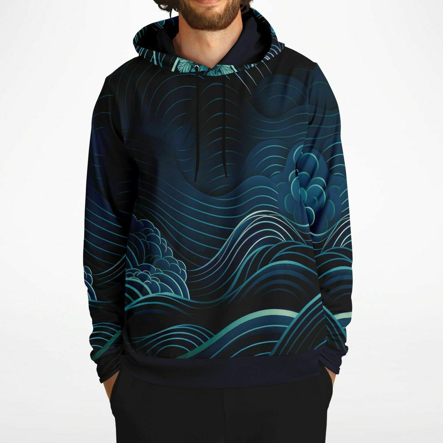 Waves & Flowers Unisex Hoodie - subdued version