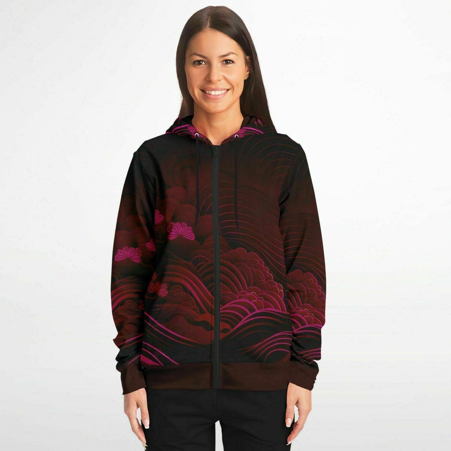 Waves & Flowers 5 Zip Hoodie