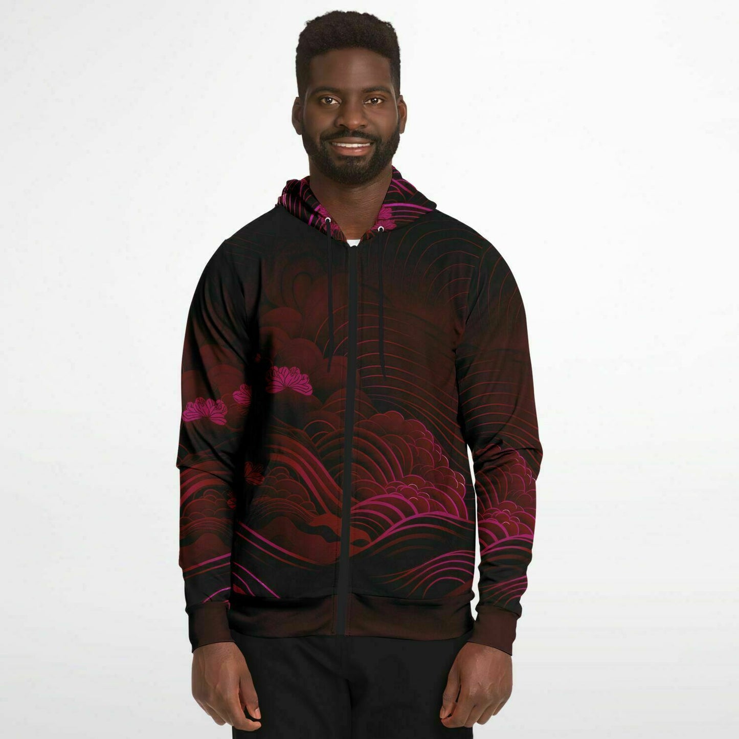 Waves & Flowers 5 Zip Hoodie