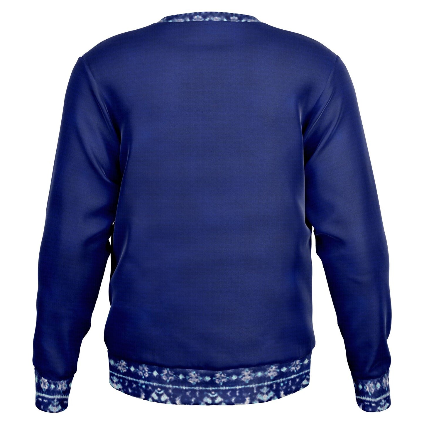 Blue Unisex Sweater with Ukrainian traditional border