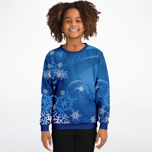 Blue Snowflakes Kids Sweatshirt