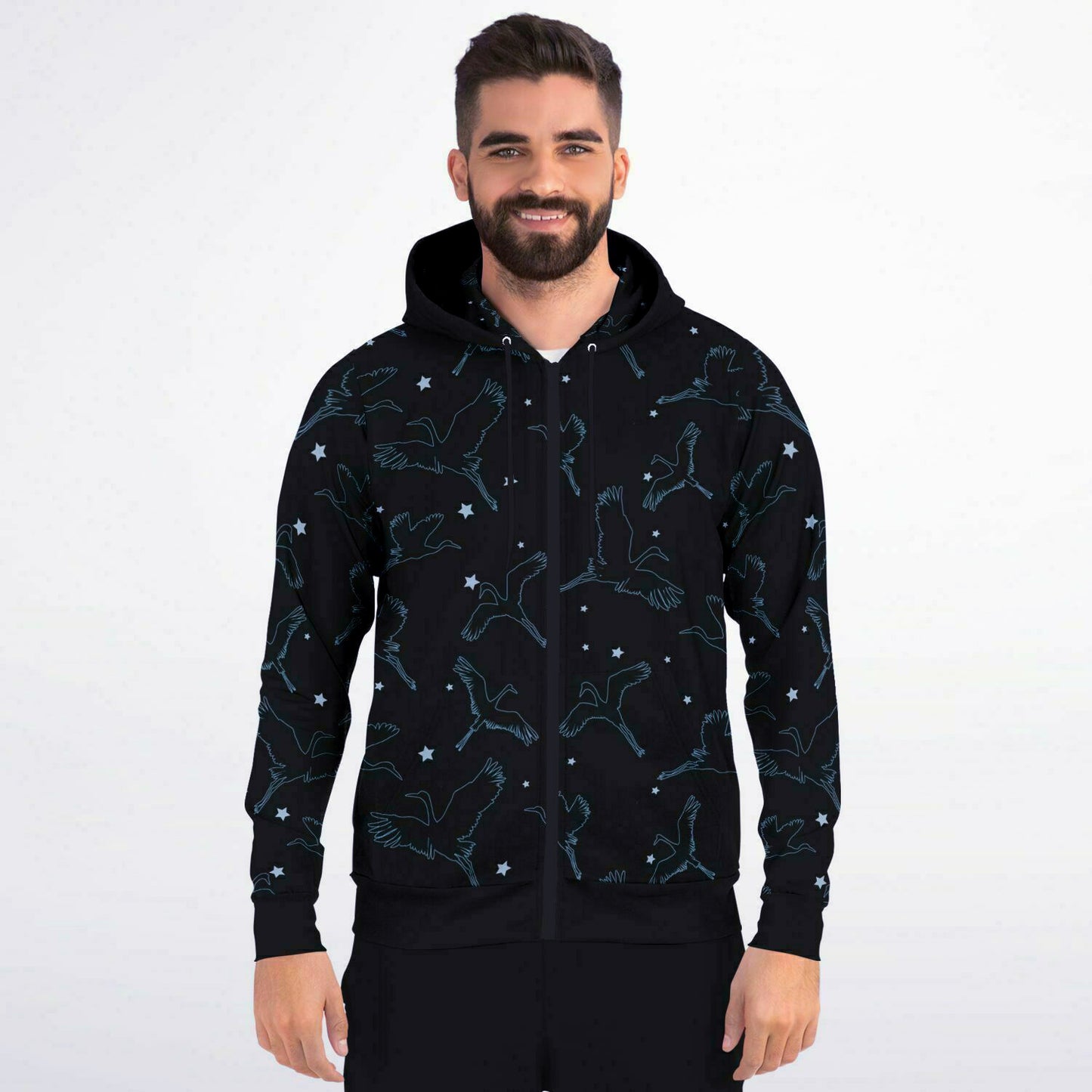 Black Cranes Zip Hoodie Unisex