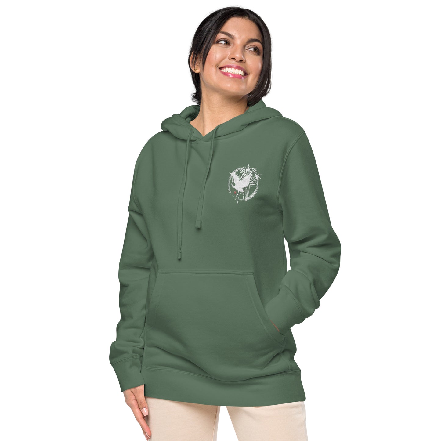 Japanese Crane Unisex pigment-dyed hoodie (6 colors)