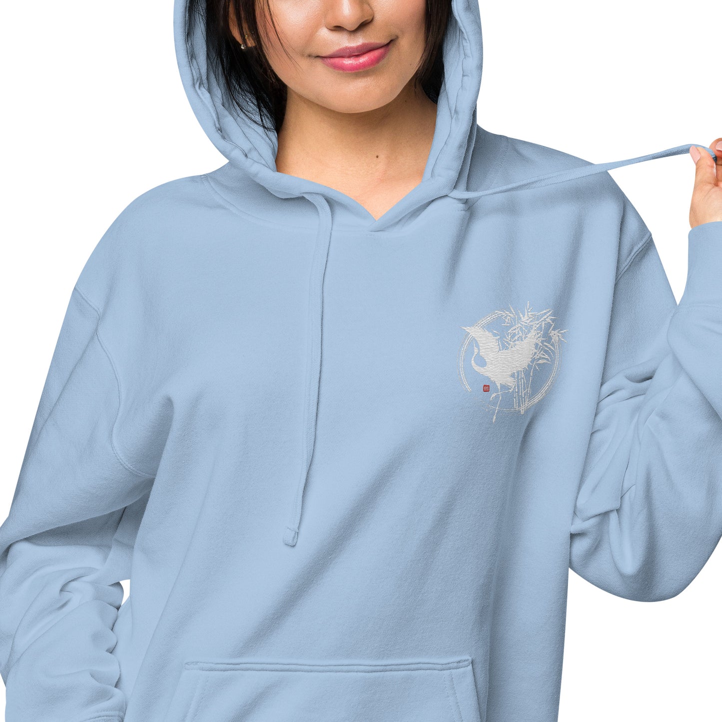 Japanese Crane Unisex pigment-dyed hoodie (6 colors)