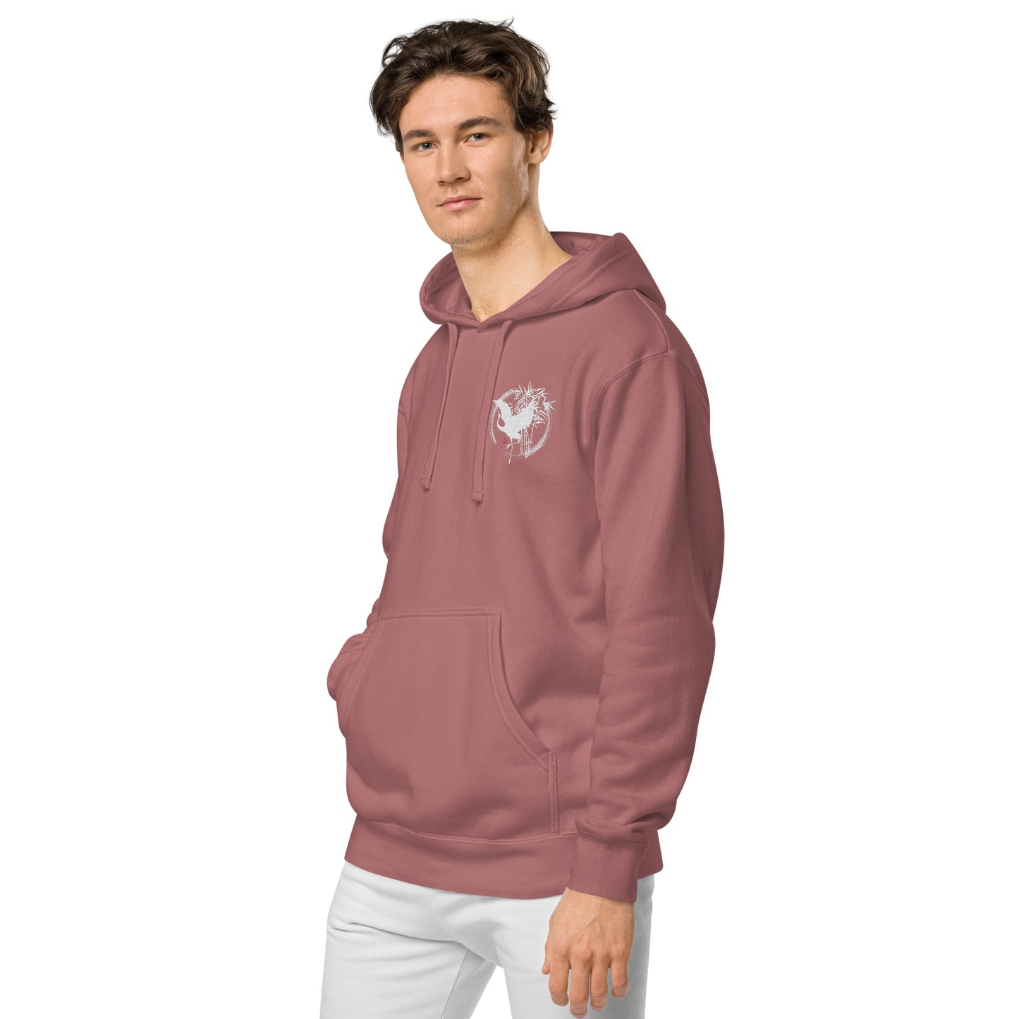 Japanese Crane Unisex pigment-dyed hoodie (6 colors)