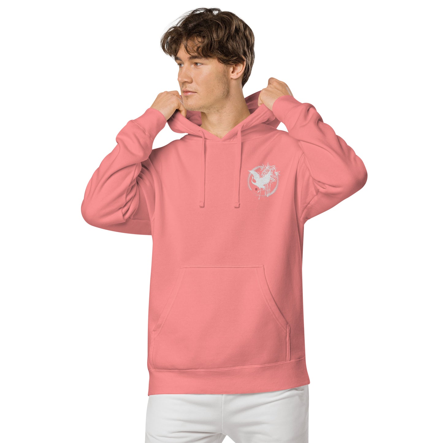 Japanese Crane Unisex pigment-dyed hoodie (6 colors)