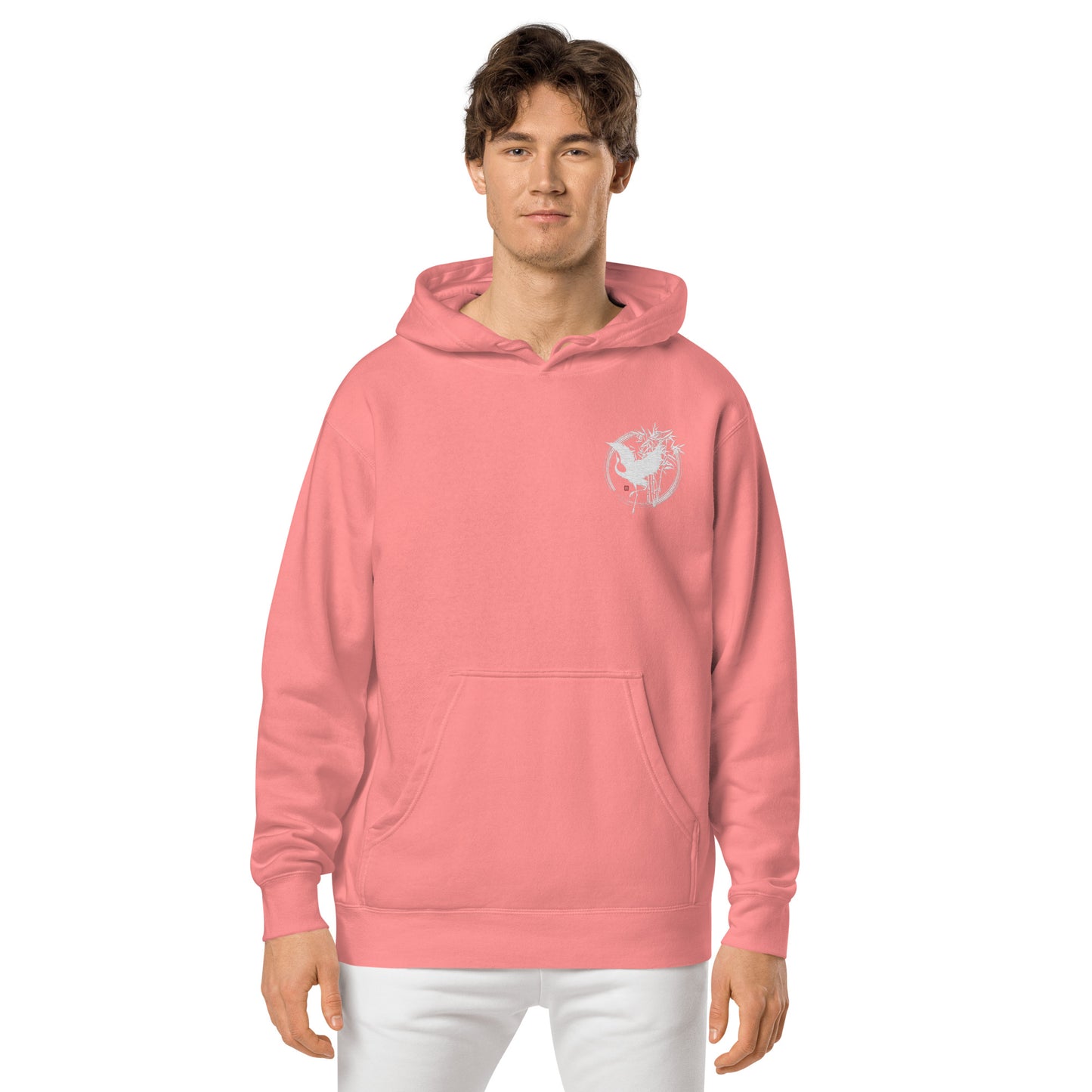 Japanese Crane Unisex pigment-dyed hoodie (6 colors)