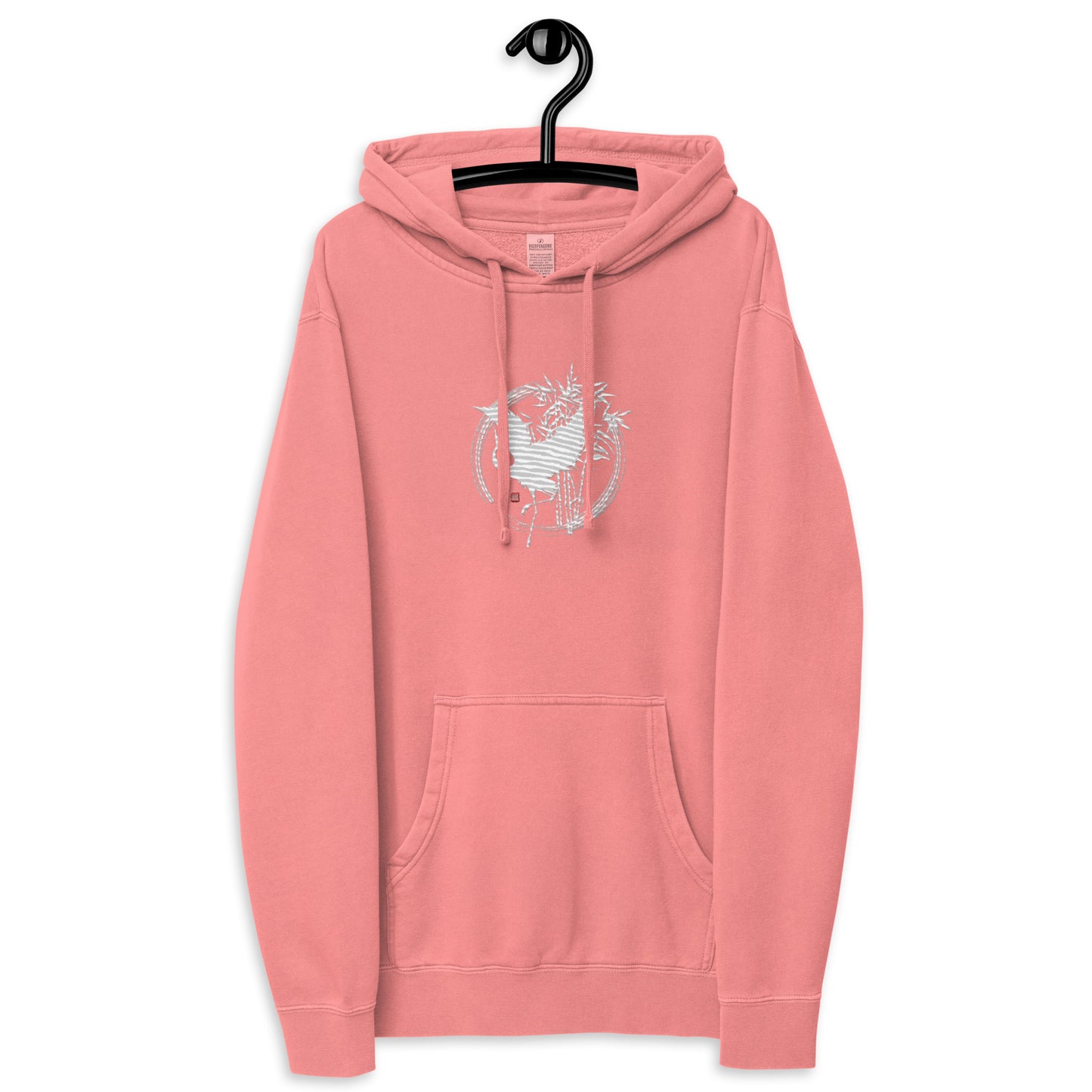 Japanese Crane Large Unisex pigment-dyed hoodie (6 colors)