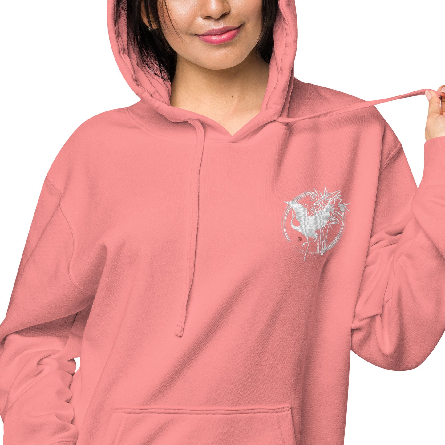 Japanese Crane Unisex pigment-dyed hoodie (6 colors)