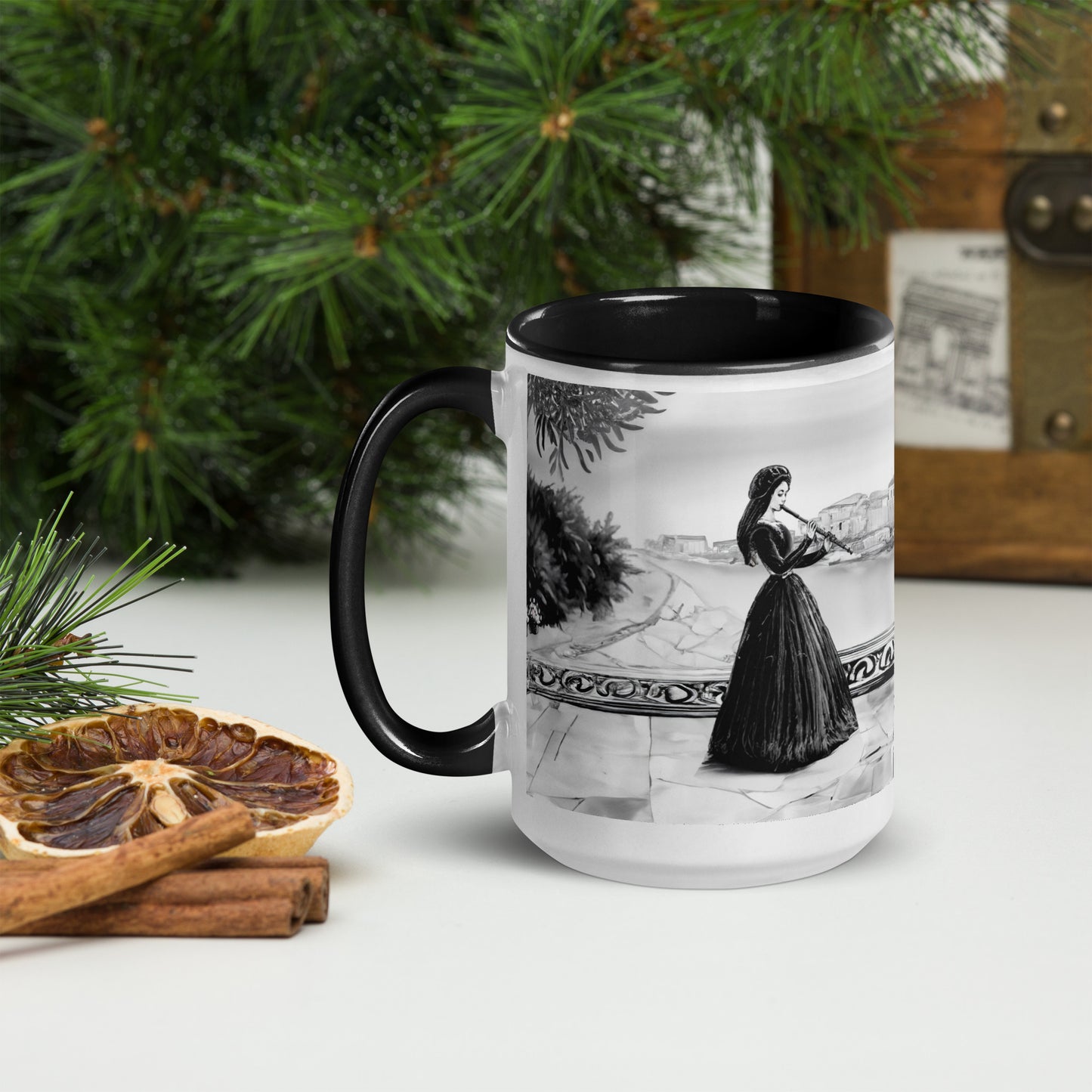 Renaissance Musicians Mug with Color Inside