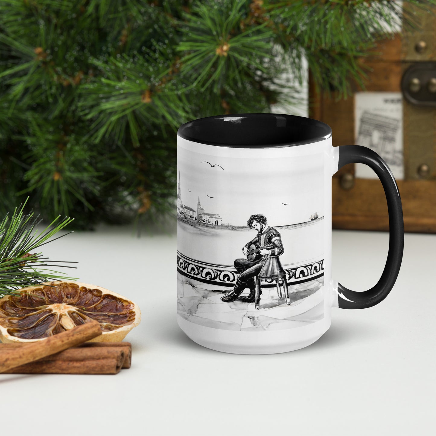 Renaissance Musicians Mug with Color Inside