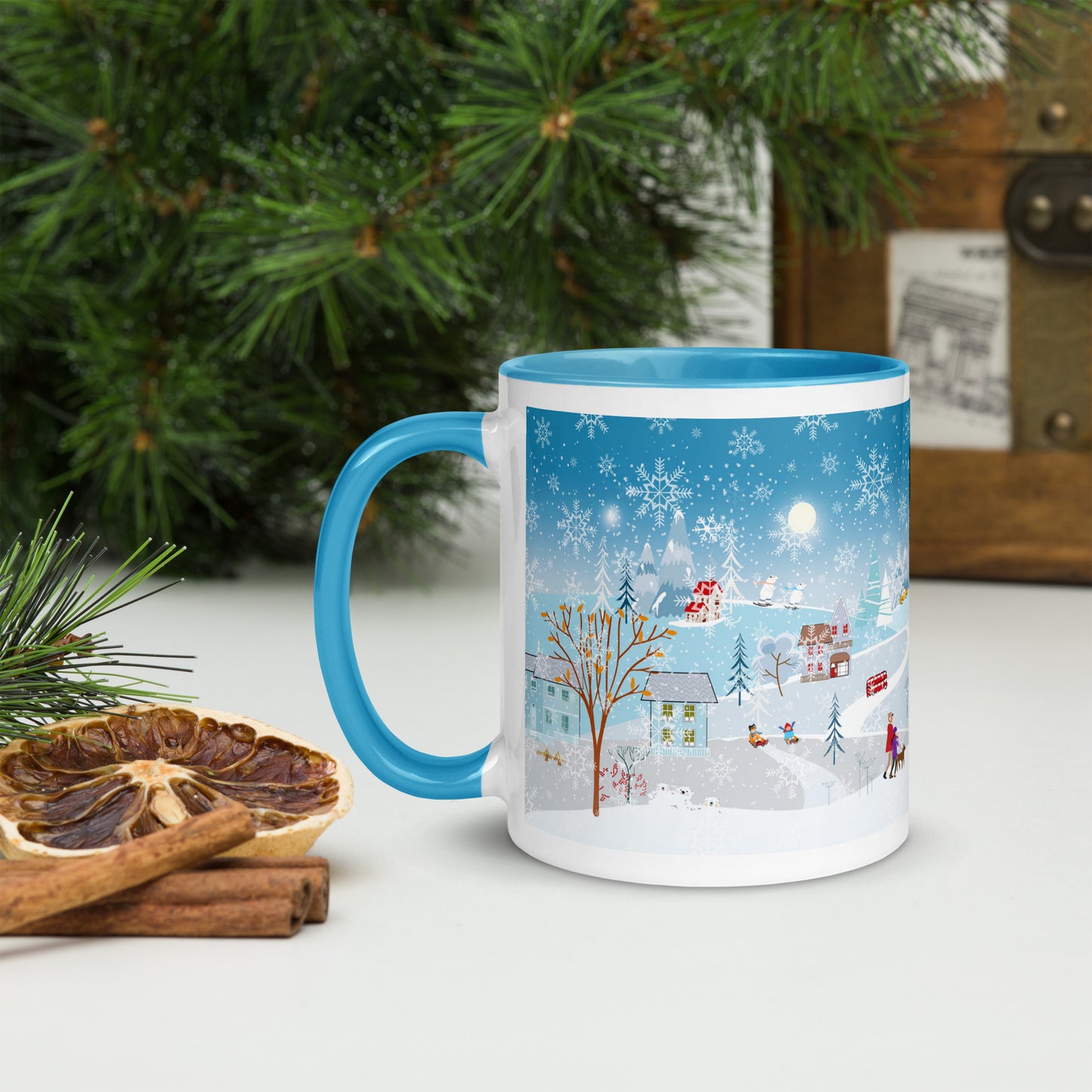 Winter City Blue Ceramic Mug 2 sizes