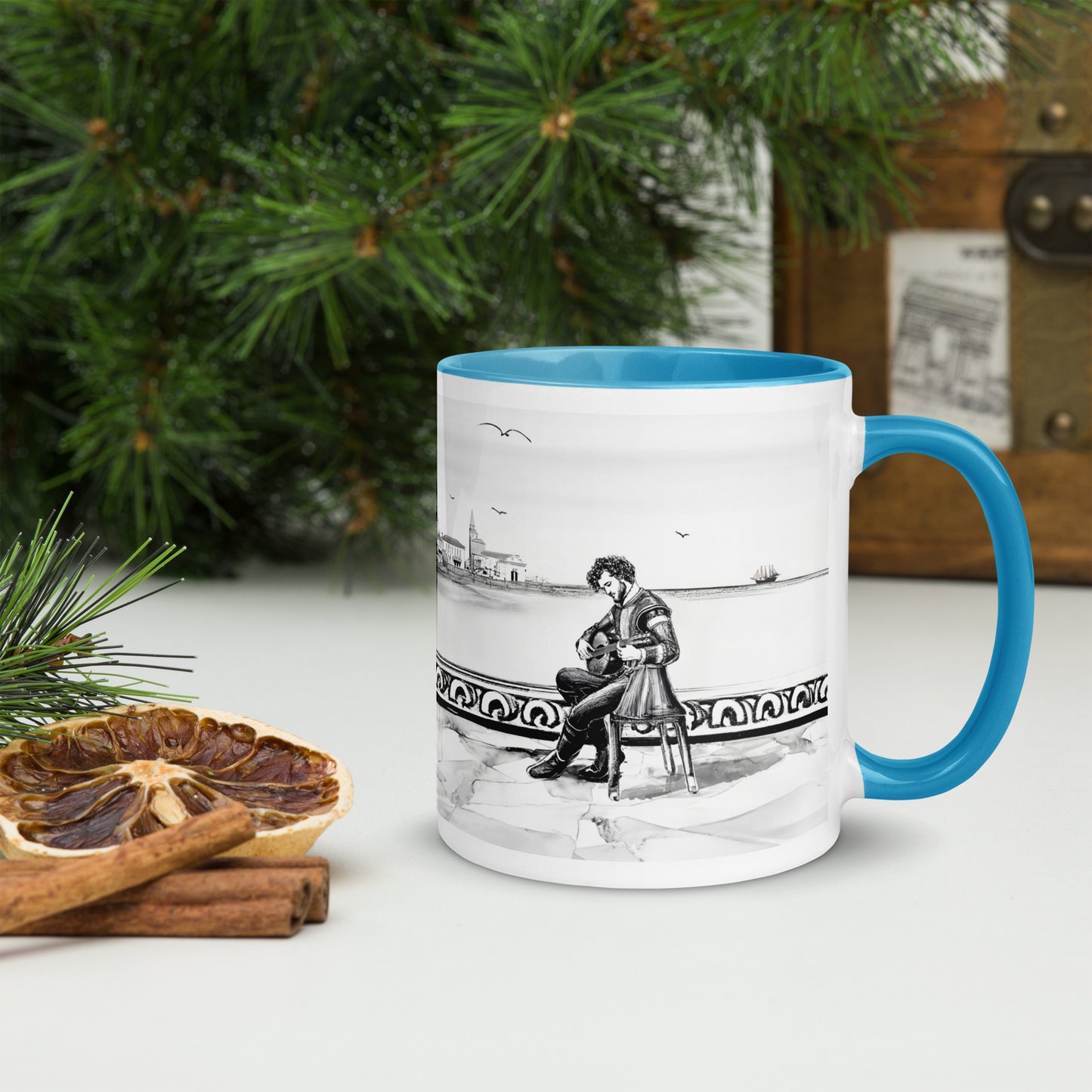 Renaissance Musicians Mug with Color Inside