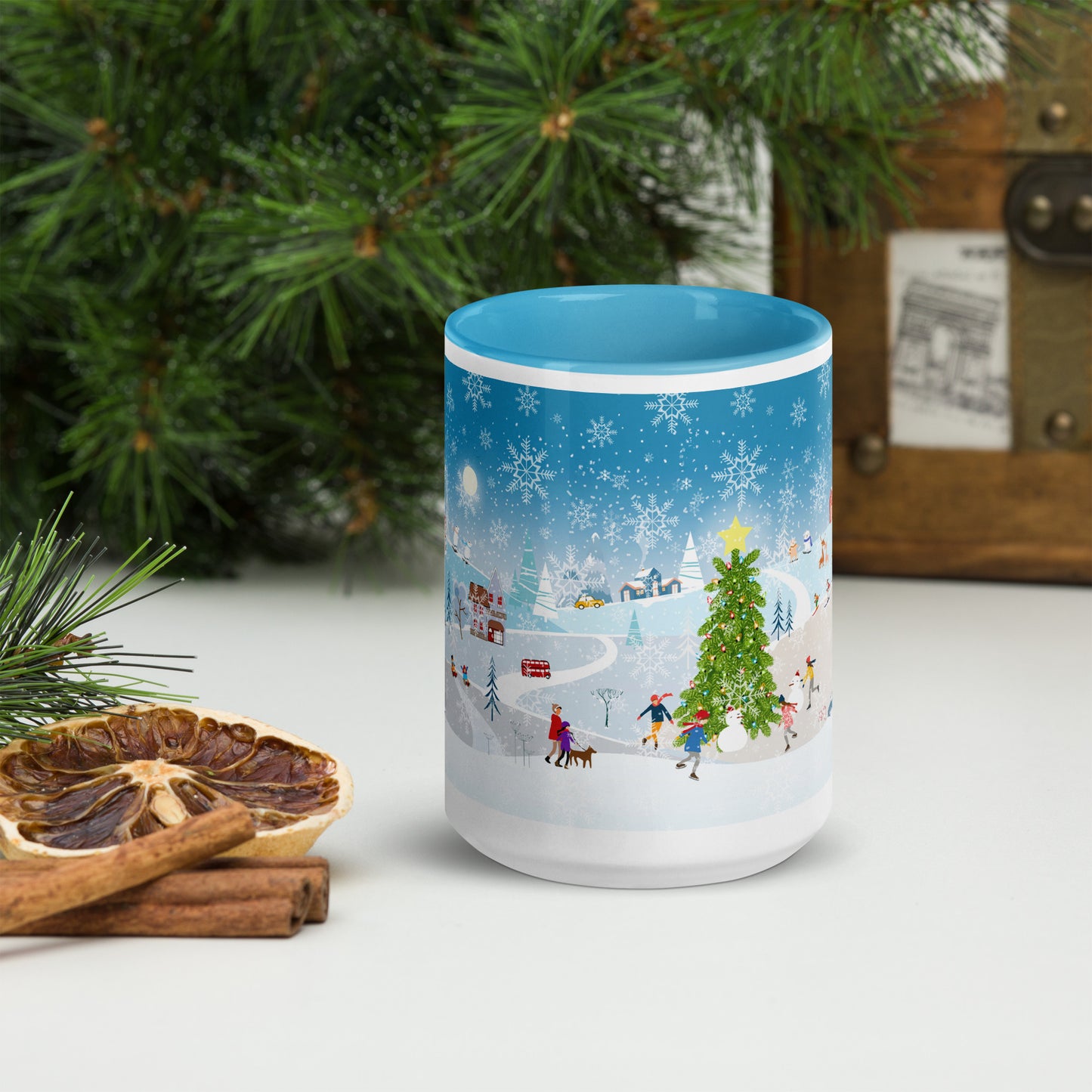 Winter City Blue Ceramic Mug 2 sizes