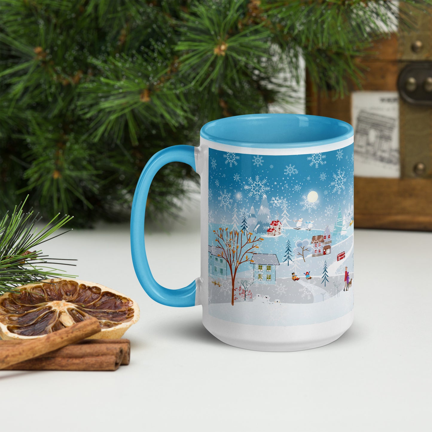 Winter City Blue Ceramic Mug 2 sizes