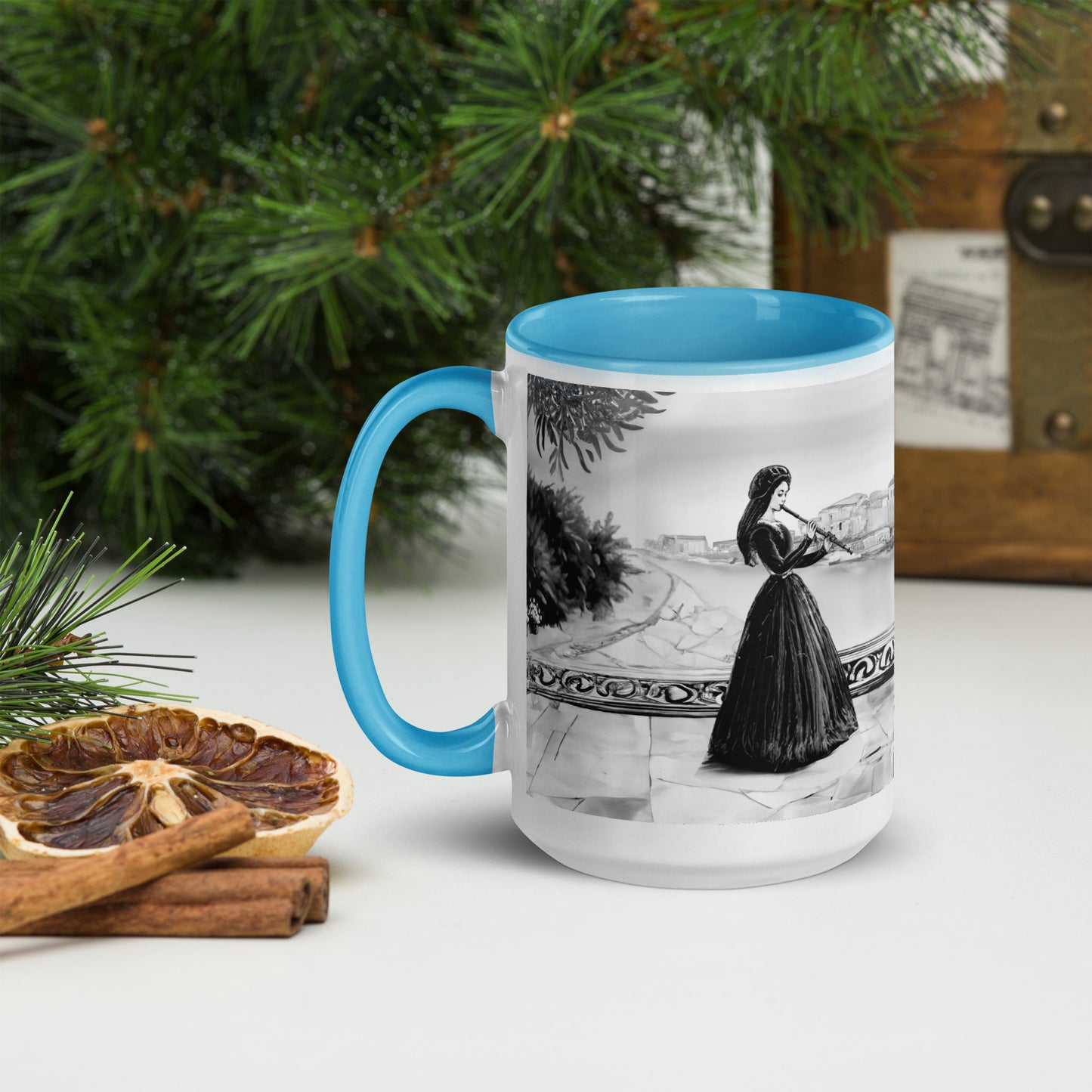 Renaissance Musicians Mug with Color Inside